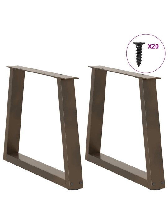 Sohvapöydän jalat v-muotoiset 2 kpl luonnonvärinen teräs 50x(42-43,3) cm teräs