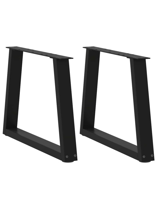 Sohvapöydän jalat v-muotoiset 2 kpl musta 60x(42-43,3) cm teräs