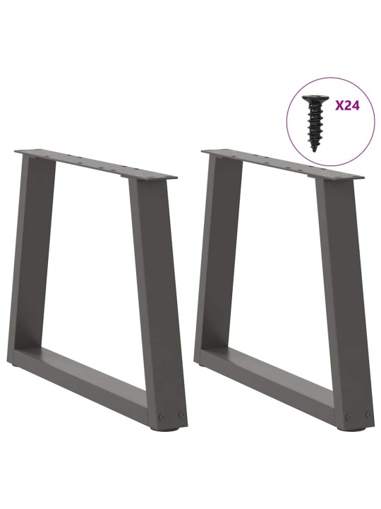 Sohvapöydän jalat v-muotoiset 2 kpl antrasiitti 60x(42-43,3) cm teräs