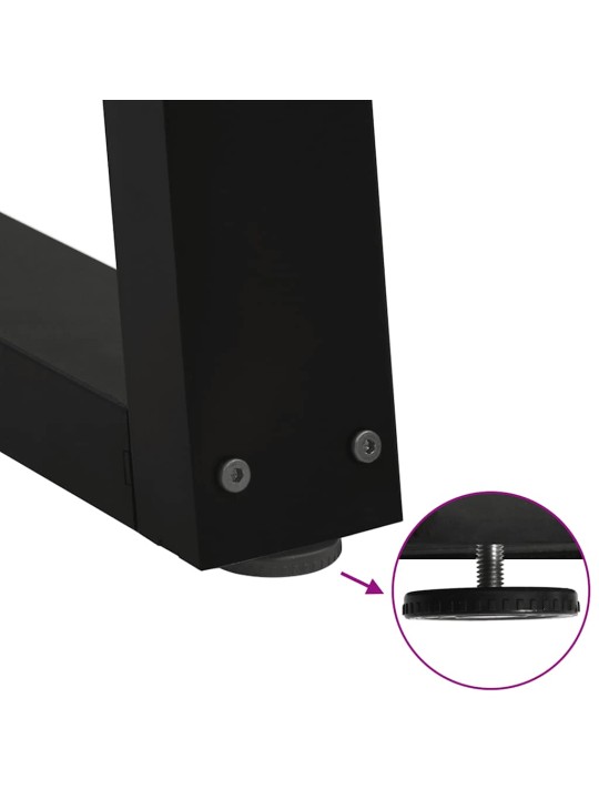 Sohvapöydän jalat v-muotoiset 2 kpl musta 70x(42-43,3) cm teräs