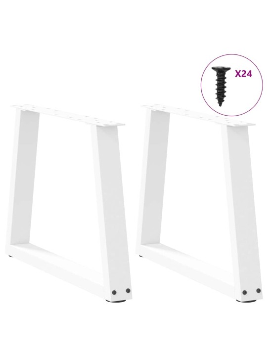 Sohvapöydän jalat v-muotoiset 2 kpl valkoinen 70x(42-43,3) cm teräs