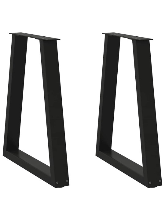Ruokapöydän jalat v-muotoiset 2 kpl musta 50x(72-73) cm teräs