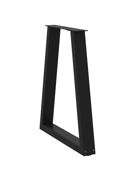Ruokapöydän jalat v-muotoiset 2 kpl musta 50x(72-73) cm teräs