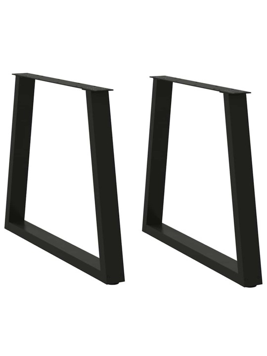 Ruokapöydän jalat v-muotoiset 2 kpl musta 80x(72-73,3) cm teräs