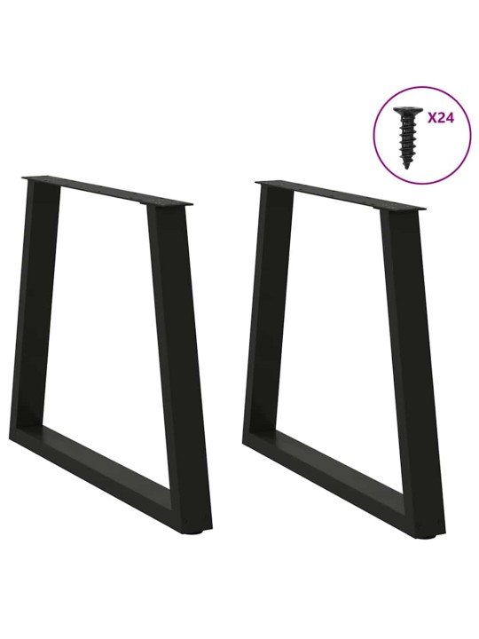 Ruokapöydän jalat v-muotoiset 2 kpl musta 80x(72-73,3) cm teräs