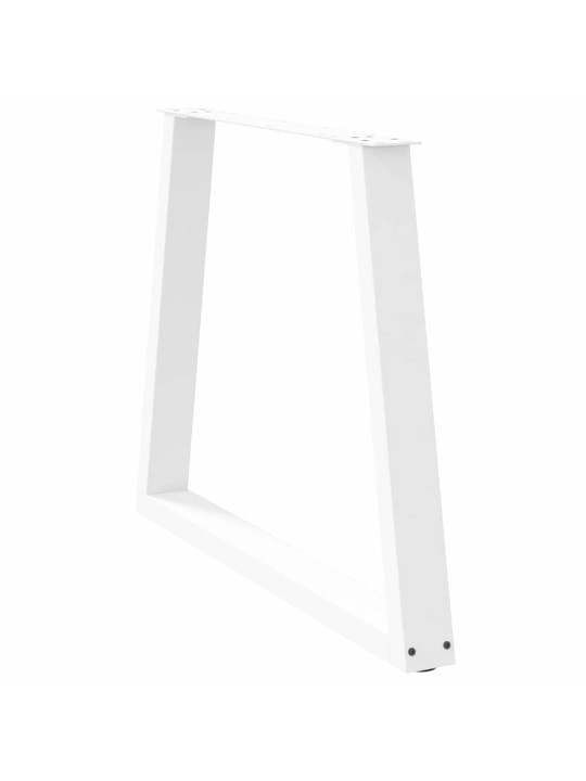 Ruokapöydän jalat v-muotoiset 2 kpl valkoinen 80x(72-73,3) cm teräs