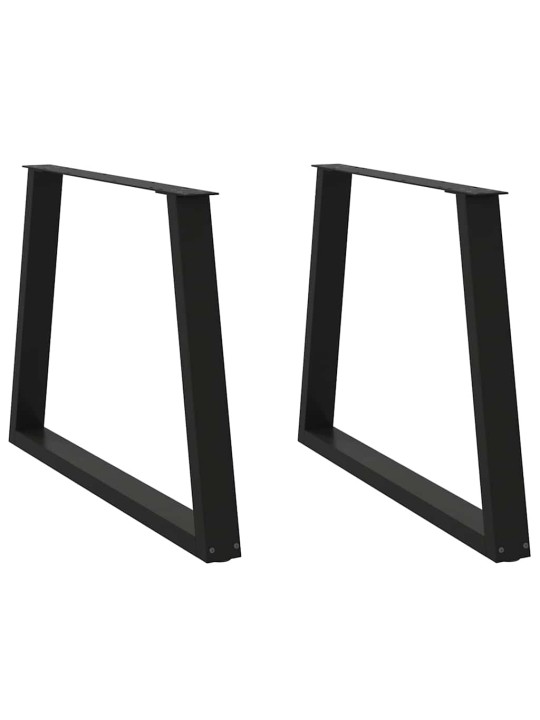 Ruokapöydän jalat v-muotoiset 2 kpl musta 90x(72-73,3) cm teräs