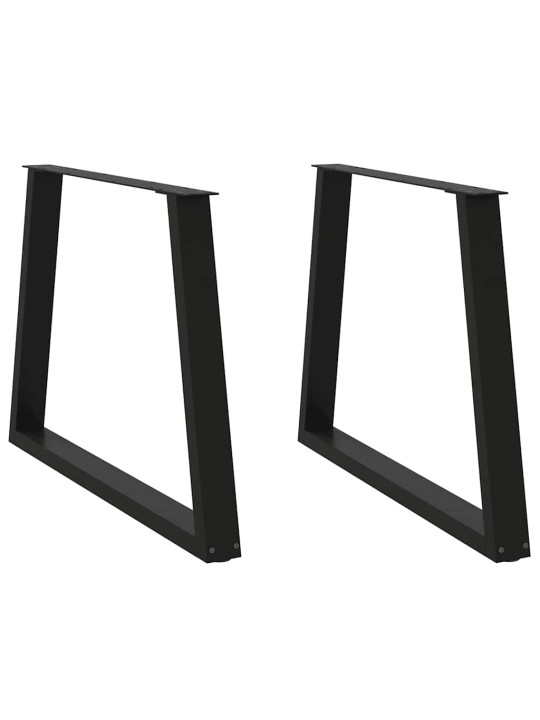 Ruokapöydän jalat v-muotoiset 2 kpl musta 100 x (72-73,3) cm teräs