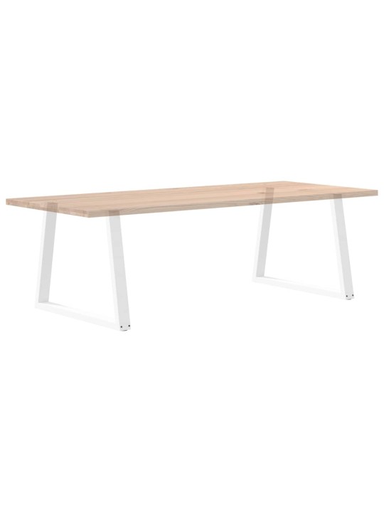 Ruokapöydän jalat v-muotoiset 2 kpl valkoinen 100x(72-73,3) cm teräs
