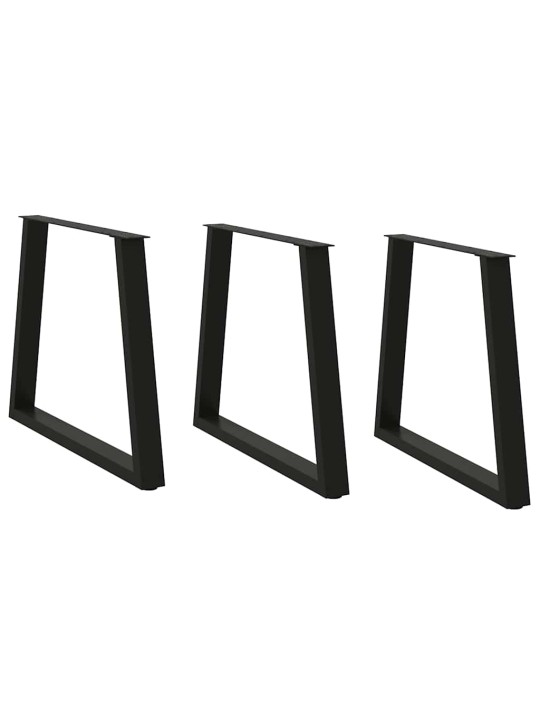 Ruokapöydän jalat v-muotoiset 3 kpl musta 70x(72-73,3) cm teräs