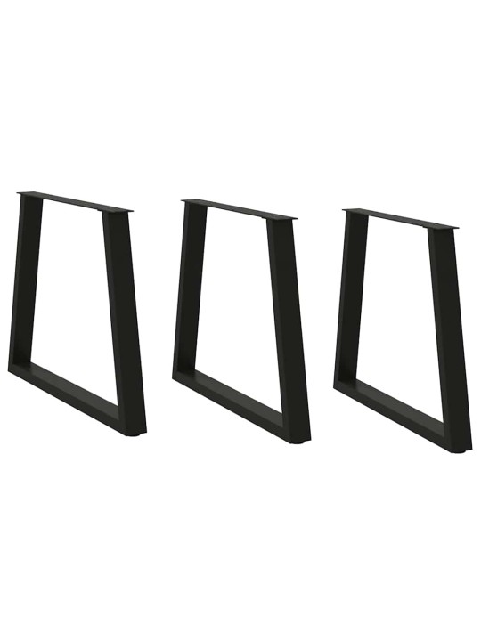 Ruokapöydän jalat v-muotoiset 3 kpl musta 80x(72-73,3) cm teräs
