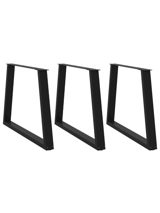 Ruokapöydän jalat v-muotoiset 3 kpl musta 90x(72-73,3) cm teräs