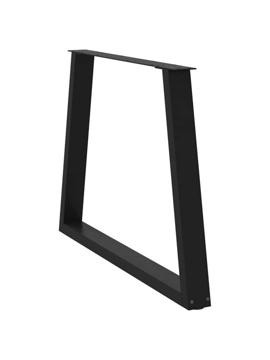 Ruokapöydän jalat v-muotoiset 3 kpl musta 90x(72-73,3) cm teräs