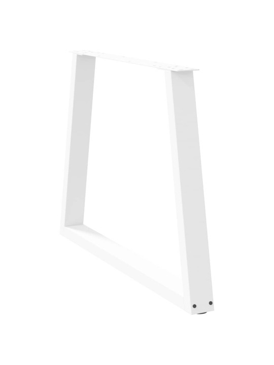 Ruokapöydän jalat v-muotoiset 3 kpl valkoinen 90x(72-73,3) cm teräs