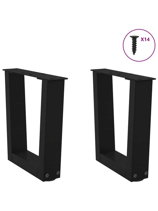 Sohvapöydän jalat v-muotoiset 2 kpl musta 30x(30-31,3) cm teräs