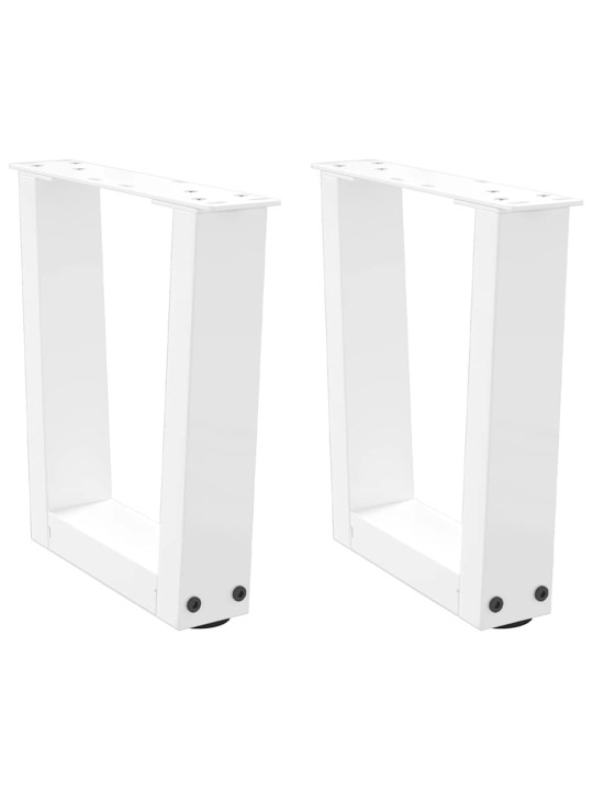 Sohvapöydän jalat v-muotoiset 2 kpl valkoinen 30x(30-31,3) cm teräs