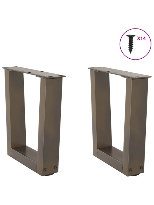 Sohvapöydän jalat v-muotoiset 2 kpl luonnonvärinen teräs 30x(30-31,3) cm teräs
