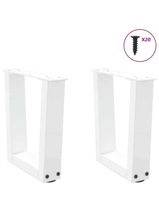 Sohvapöydän jalat v-muotoiset 2 kpl valkoinen 40x(30-31,3) cm teräs