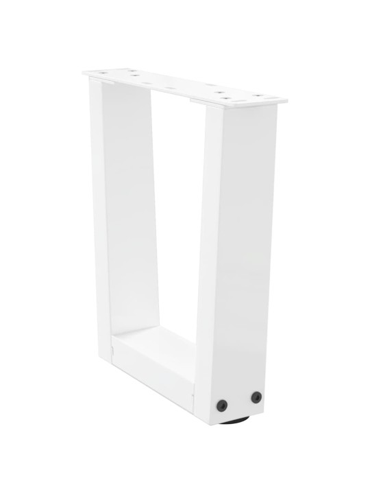 Sohvapöydän jalat v-muotoiset 2 kpl valkoinen 40x(30-31,3) cm teräs