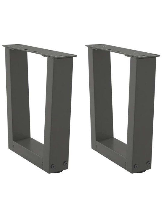 Sohvapöydän jalat v-muotoiset 2 kpl antrasiitti 40x(30-31,3) cm teräs