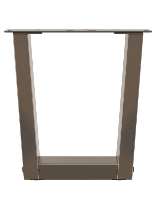Sohvapöydän jalat v-muotoiset 2 kpl luonnonvärinen teräs 40x(30-31,3) cm teräs