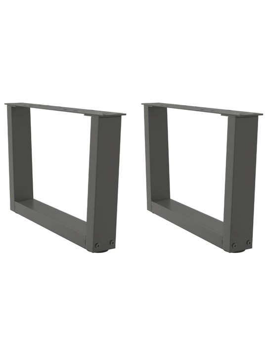 Sohvapöydän jalat v-muotoiset 2 kpl antrasiitti 50x(30-31,3) cm teräs