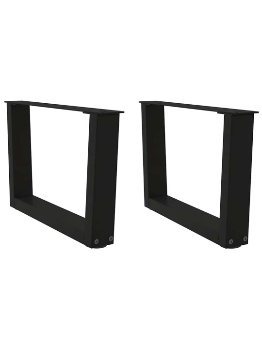 Sohvapöydän jalat v-muotoiset 2 kpl musta 60x(30-31,3) cm teräs