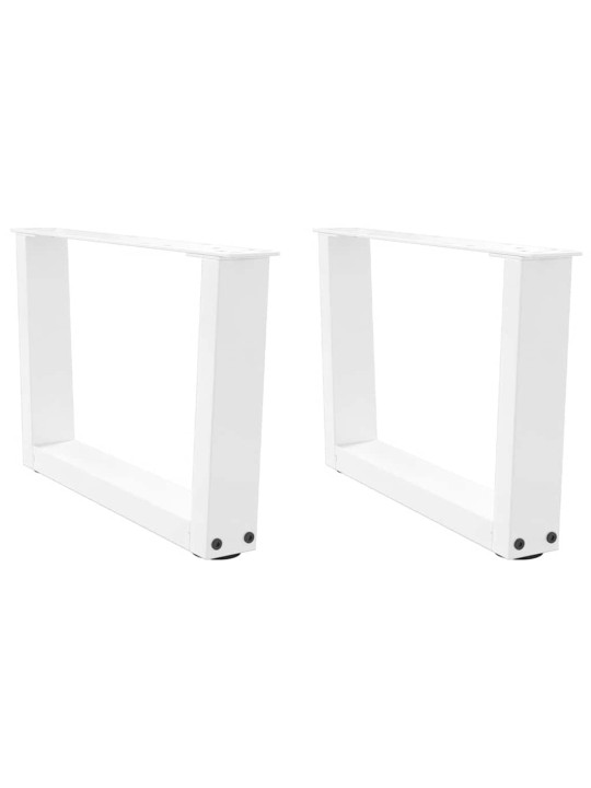 Sohvapöydän jalat v-muotoiset 2 kpl valkoinen 60x(30-31,3) cm teräs