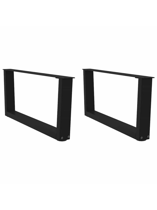 Sohvapöydän jalat v-muotoiset 2 kpl musta 70x(30-31,3) cm teräs