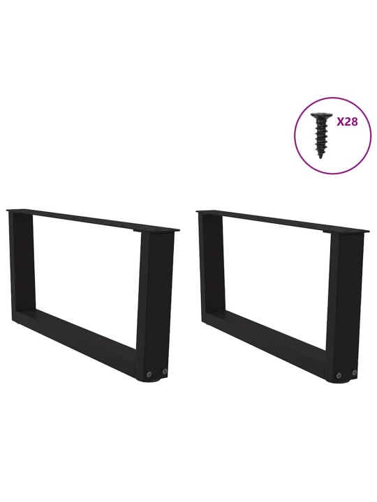 Sohvapöydän jalat v-muotoiset 2 kpl musta 70x(30-31,3) cm teräs
