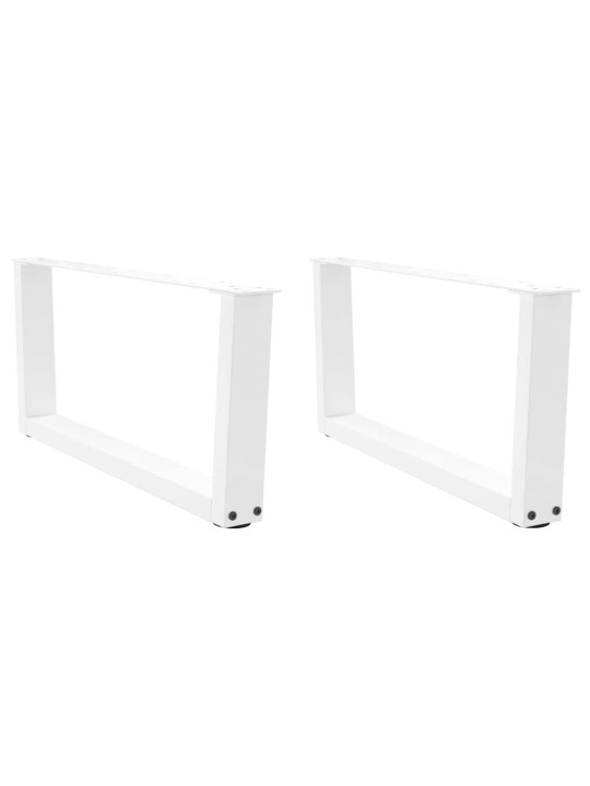 Sohvapöydän jalat v-muotoiset 2 kpl valkoinen 70x(30-31,3) cm teräs