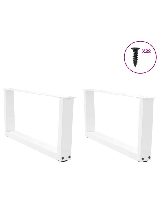 Sohvapöydän jalat v-muotoiset 2 kpl valkoinen 70x(30-31,3) cm teräs
