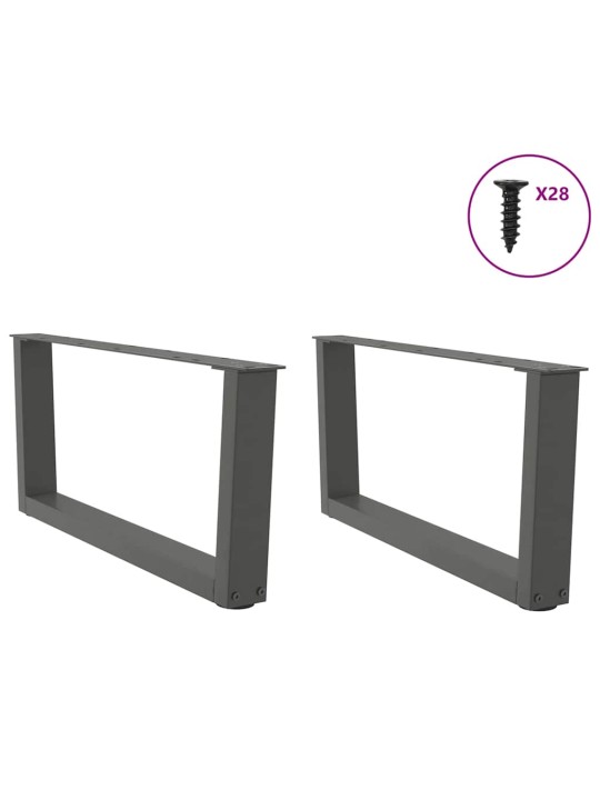 Sohvapöydän jalat v-muotoiset 2 kpl antrasiitti 70x(30-31,3) cm teräs