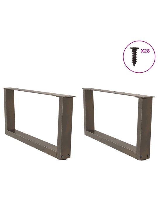 Sohvapöydän jalat v-muotoiset 2 kpl luonnonvärinen teräs 70x(30-31,3) cm teräs
