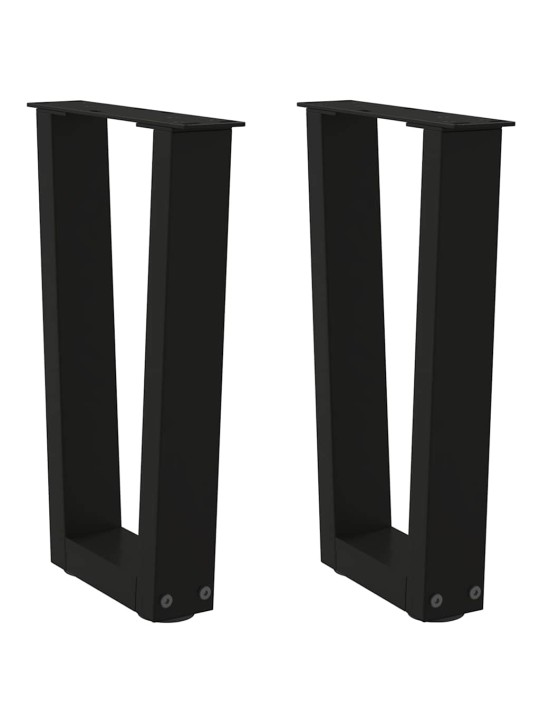 Sohvapöydän jalat v-muotoiset 2 kpl musta 28x(42-43,3) cm teräs