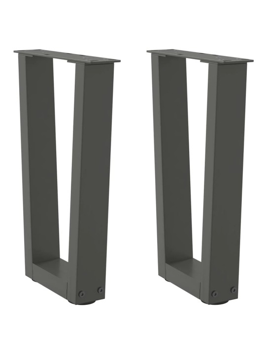 Sohvapöydän jalat v-muotoiset 2 kpl antrasiitti 28x(42-43,3) cm teräs