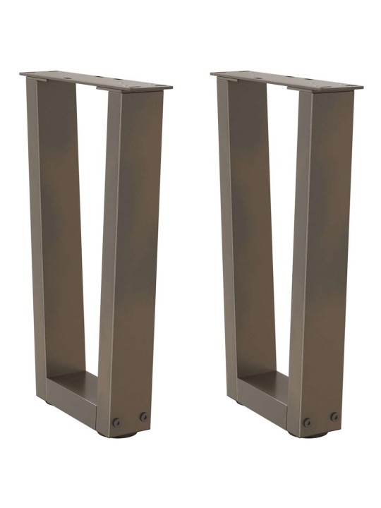 Sohvapöydän jalat v-muotoiset 2 kpl luonnollinen teräs 28x(42-43,3) cm teräs