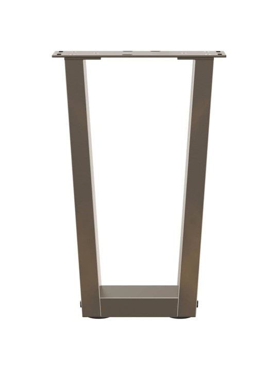 Sohvapöydän jalat v-muotoiset 2 kpl luonnollinen teräs 28x(42-43,3) cm teräs