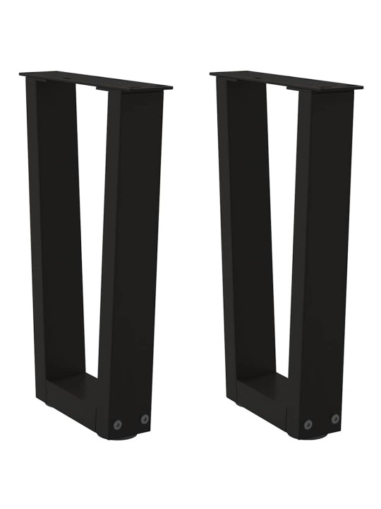 Sohvapöydän jalat v-muotoiset 2 kpl musta 38x(42-43,3) cm teräs