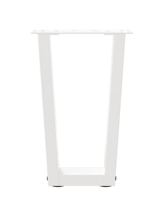 Sohvapöydän jalat v-muotoiset 2 kpl valkoinen 38x(42-43,3) cm teräs