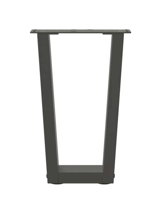 Sohvapöydän jalat v-muotoiset 2 kpl antrasiitti 38x(42-43,3) cm teräs