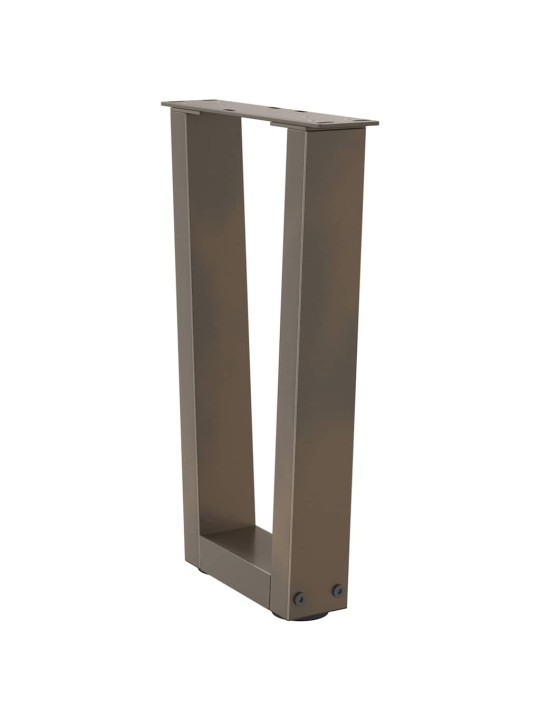 Sohvapöydän jalat v-muotoiset 2 kpl luonnollinen teräs 38x(42-43,3) cm teräs