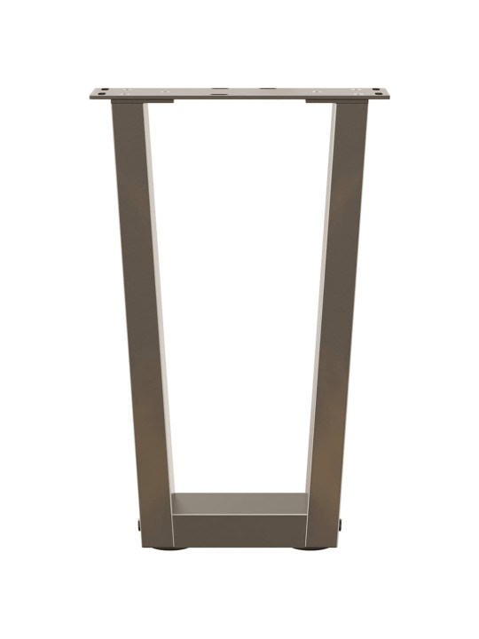 Sohvapöydän jalat v-muotoiset 2 kpl luonnollinen teräs 38x(42-43,3) cm teräs