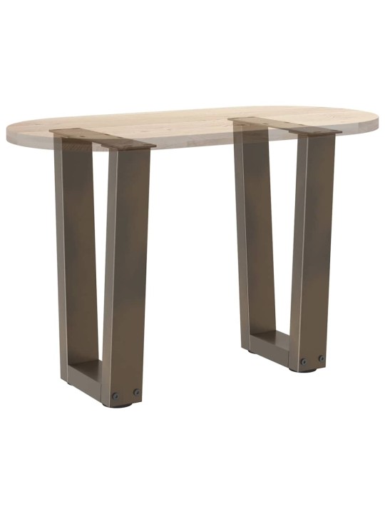 Sohvapöydän jalat v-muotoiset 2 kpl luonnollinen teräs 38x(42-43,3) cm teräs