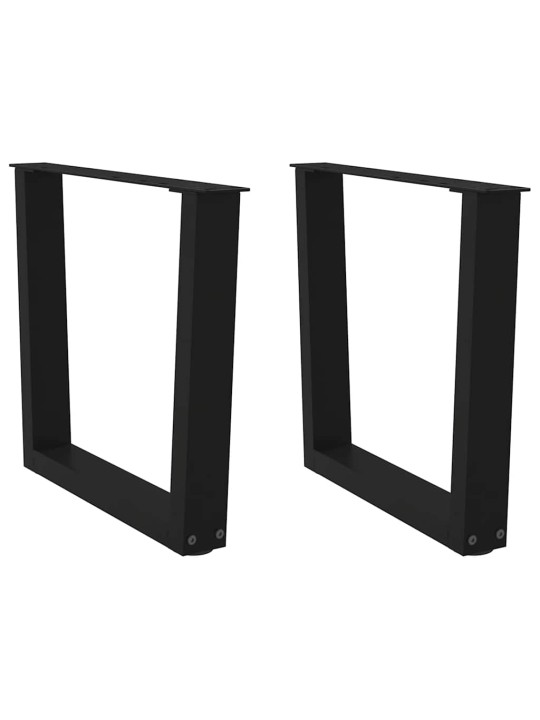 Sohvapöydän jalat v-muotoiset 2 kpl musta 50x(42-43,3) cm teräs