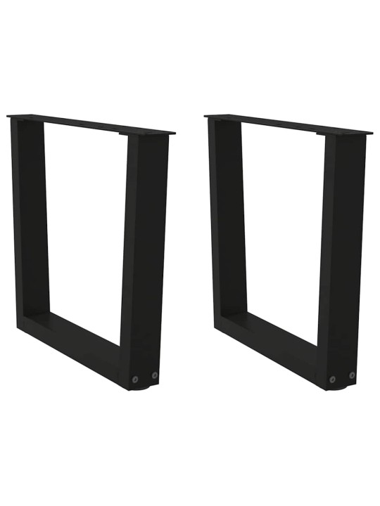Sohvapöydän jalat v-muotoiset 2 kpl musta 60x(42-43,3) cm teräs