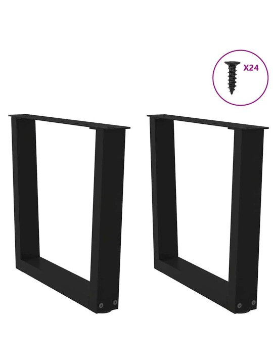 Sohvapöydän jalat v-muotoiset 2 kpl musta 60x(42-43,3) cm teräs
