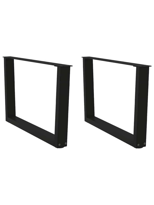 Sohvapöydän jalat v-muotoiset 2 kpl musta 70x(42-43,3) cm teräs