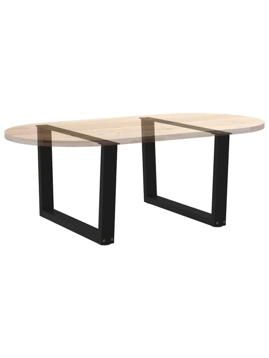 Sohvapöydän jalat v-muotoiset 2 kpl musta 70x(42-43,3) cm teräs