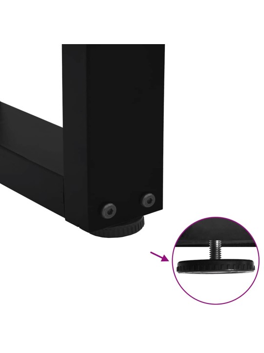 Sohvapöydän jalat v-muotoiset 2 kpl musta 70x(42-43,3) cm teräs